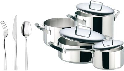 Actieset Sambonet Pannenset met Bestekcassette 7-delig Actieset Sambonet Pannenset met Bestekcassette 7-delig