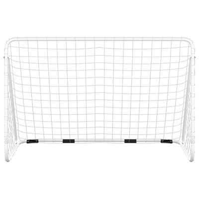 VidaXL Voetbaldoel met net 180x90x120 cm staal wit VidaXL Voetbaldoel met net 180x90x120 cm staal wit