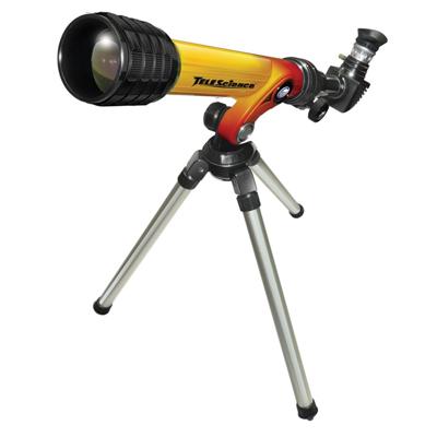 Tele-Science 32002 100 Power HD Telescoop met Diagonale Spiegel en Statief, Geel/Rood