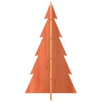 Kerstdecoratie kerstboom 80 cm massief grenenhout wasbruin - thumbnail