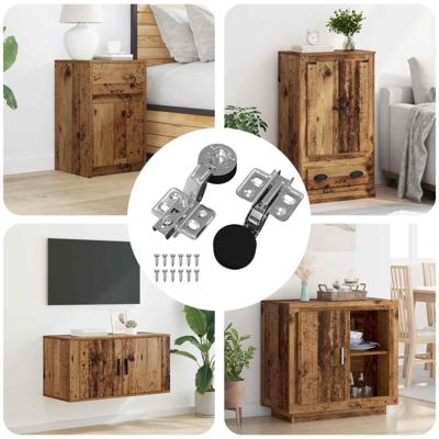 VidaXL Scharnier 2 pcs zilver 35 mm ijzer