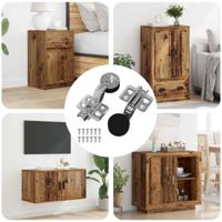 VidaXL Scharnier 2 pcs zilver 35 mm ijzer - thumbnail