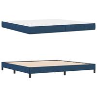 Boxspring bed met matras Blauw 200 x 200 cm Stof - thumbnail