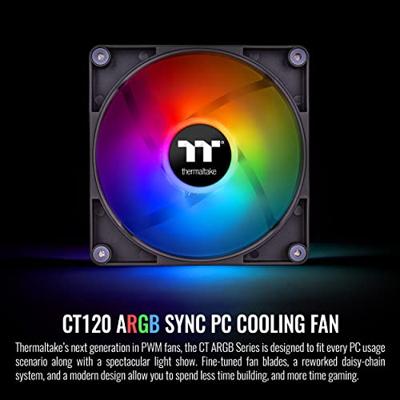 Thermaltake CL-F149-PL12SW-A PC-ventilator Zwart, Transparant, RGB (b x h x d) 120 x 120 x 25 mm