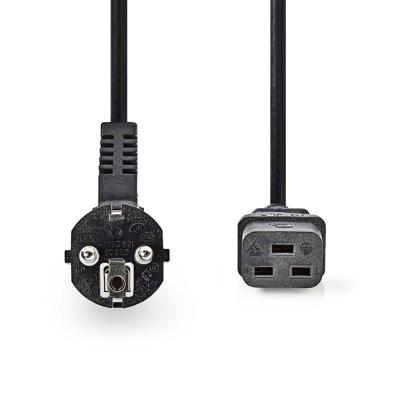 Stroomkabel | Type F (CEE 7/7) Male | IEC-320-C19 | Gehoekt | Recht | Vernikkeld | 2.00 m | Rond | PVC | Zwart Stroomkabel | Type F (CEE 7/7) Male | IEC-320-C19 | Gehoekt | Recht | Vernikkeld | 2.00 m | Rond | PVC | Zwart