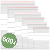 Hersluitbare zak met etiketstrook Transparant Polyethyleen - thumbnail