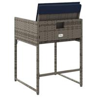 Tuinstoelen 4 st met kussens poly rattan grijs - thumbnail