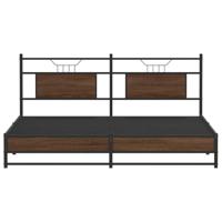 Bedframe zonder matras bewerkt hout bruin eikenkleur 160x200 cm - thumbnail