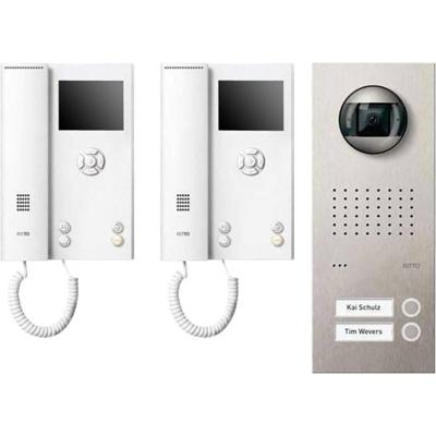 Ritto by Schneider RGE1819425 Complete set voor Video-deurintercom Kabelgebonden Tweegezinswoning Wit, RVS