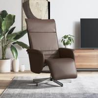 Fauteuil verstelbaar met voetensteun kunstleer bruin - thumbnail