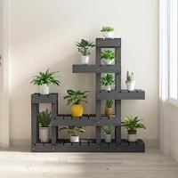 VidaXL Plantenstandaard 92x25x97 cm massief grenenhout grijs - thumbnail