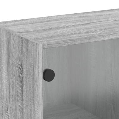 Wandkast met glazen deuren 68x37x68,5 cm grijs sonoma eiken
