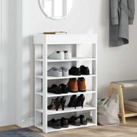 VidaXL Schoenenrek 60x30x98 cm bewerkt hout wit - thumbnail