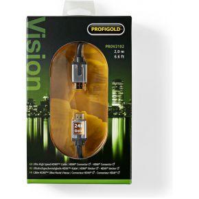 Ultra High-Speed HDMI-Kabel met Ethernet | HDMI-Connector - HDMI-Connector | 2,0 m | Antraciet