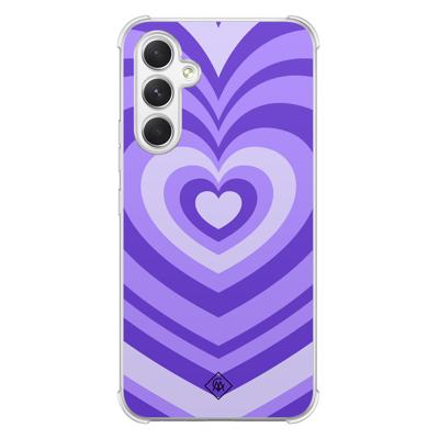 Samsung Galaxy A54 shockproof hoesje - Hart swirl paars Samsung Galaxy A54 shockproof hoesje - Hart swirl paars