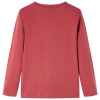 Kindershirt met lange mouwen runderprint 116 roodbruin - thumbnail