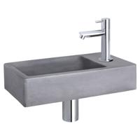 Differnz Force fonteinset - 40x22x8cm - Rechthoek - 1 kraangat - Recht chromen kraan - Beton Grijs 38.400.64 - thumbnail