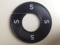 Maatring 9cm zwart/wit S - thumbnail