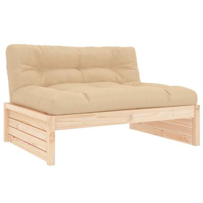 2-delige Loungeset met kussens massief grenen - thumbnail