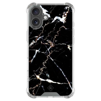 iPhone 16 shockproof hoesje - Marmer zwart iPhone 16 shockproof hoesje - Marmer zwart