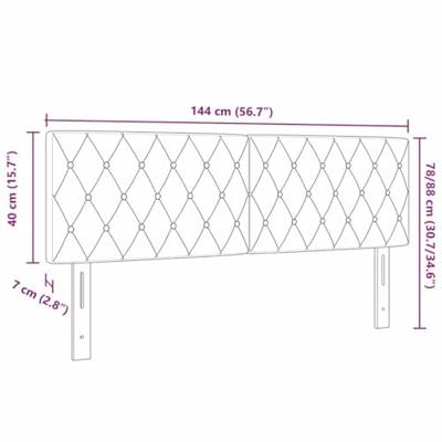 LED Hoofdbord met LED -striplichten Donkergrijs 144 cm Fluweel