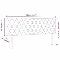 LED Hoofdbord met LED -striplichten Donkergrijs 144 cm Fluweel - thumbnail