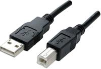 Manhattan 333382-CG USB-kabel USB 2.0 USB-A stekker, USB-B stekker 3.00 m Zwart Vergulde steekcontacten, UL gecertificeerd - thumbnail