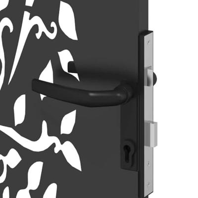 Tuinpoort met slot Zwart 105 x 175 cm Poedergecoat staal