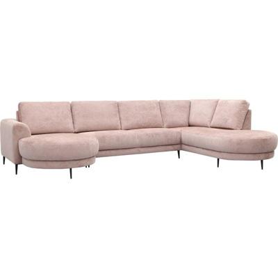 Bank Soof longchair rond arm links + 2,5 zits zonder arm + hoekziteiland rond rechts