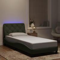 Bedframe met LED zonder matras fluweel lichtgrijs 90x190 cm - thumbnail