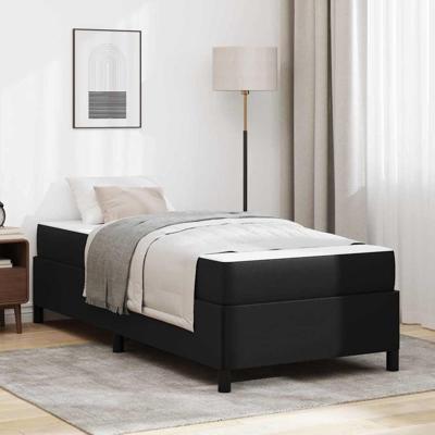 Bedframe met matras met matras Zwart 80 x 200 cm Kunstleer