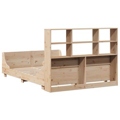 Bed met boekenkast zonder matras massief hout 140x200 cm