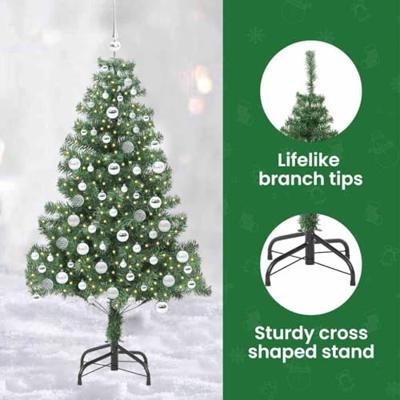 VidaXL Kerstboom met 300 led met standaard groen 180 cm pvc