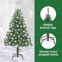 VidaXL Kerstboom met 300 led met standaard groen 180 cm pvc - thumbnail