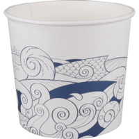 Depa Bak | Karton + PE | 2150ml | Waves | foodbucket | wit/blauw | 200 stuks - thumbnail