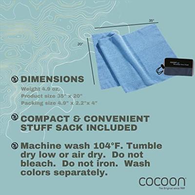 Cocoon Terry Towel Ultralight, Medium, Light Blue Handdoek Reishanddoek Light Blue