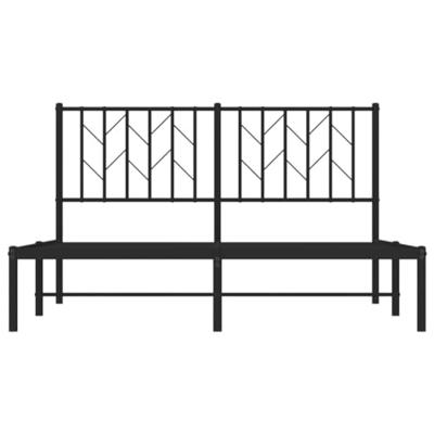Bedframe met hoofdbord metaal zwart 140x190 cm