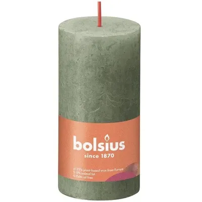 Bolsius Rustiek stompkaars 100/50 Olijf