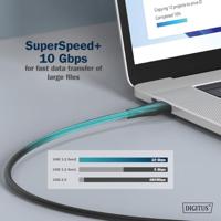 Digitus USB-C-kabel USB 3.2 Gen2 USB-C stekker 0.50 m Zwart (mat) Uitstekende verouderingseigenschappen, Flexibel, Flexibele binnenader, Bestand tegen - thumbnail