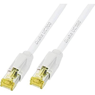 DRAKA K8560WS.20 RJ45 netwerkkabel, patchkabel CAT 6a S/FTP 20,00 m wit, vlamvertragend, met vergrendelingen