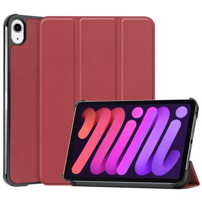 3-Vouw sleepcover hoes - iPad Mini 6 (2021) - Bordeaux Rood 3-Vouw sleepcover hoes - iPad Mini 6 (2021) - Bordeaux Rood