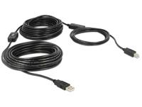 Delock USB-kabel USB 2.0 USB-A stekker, USB-B stekker 20.00 m Zwart UL gecertificeerd 83557 - thumbnail