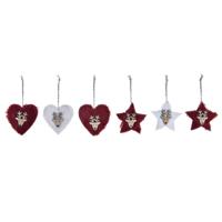Kerst Decoratie Set DKD Home Decor Polyester (21 x 8 x 1 cm) (8 cm) (2 Stuks) - thumbnail