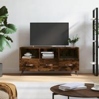 Tv-meubel 102x36x50 cm bewerkt hout gerookt eikenkleurig - thumbnail
