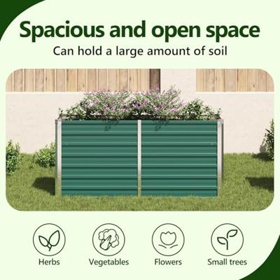 VidaXL Plantenbak verhoogd 160x40x77 cm gegalvaniseerd staal groen VidaXL Plantenbak verhoogd 160x40x77 cm gegalvaniseerd staal groen