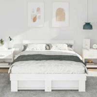 Bedframe met hoofdeinde Wit 140 x 200 cm Massief grenenhout - thumbnail