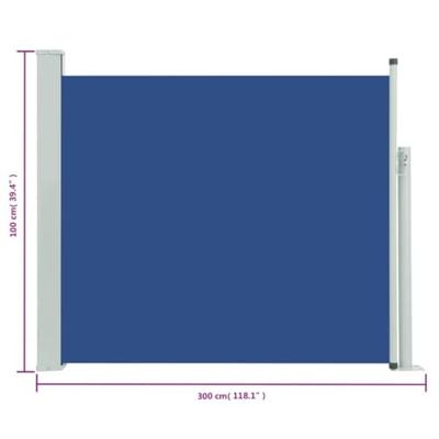 VidaXL Tuinscherm uittrekbaar 100x300 cm blauw