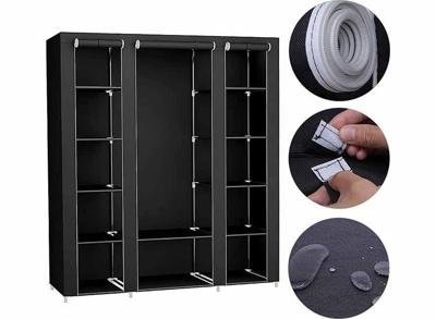 Lowander Garderobekast 'Bari' - Snel en Stijlvol Opbergen zonder Gereedschap - Zwart Lowander Garderobekast 'Bari' - Snel en Stijlvol Opbergen zonder Gereedschap - Zwart