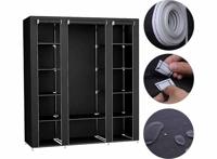 Lowander Garderobekast 'Bari' - Snel en Stijlvol Opbergen zonder Gereedschap - Zwart - thumbnail