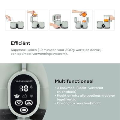Multifunctionele keukenmachine Nutribaby Glass BABYMOOV groen Multifunctionele keukenmachine Nutribaby Glass BABYMOOV groen
